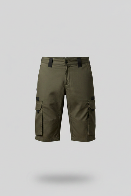 Pantalon Randonnée Kaki Homme Cargo Multipoches Court - Polyester - vue 3