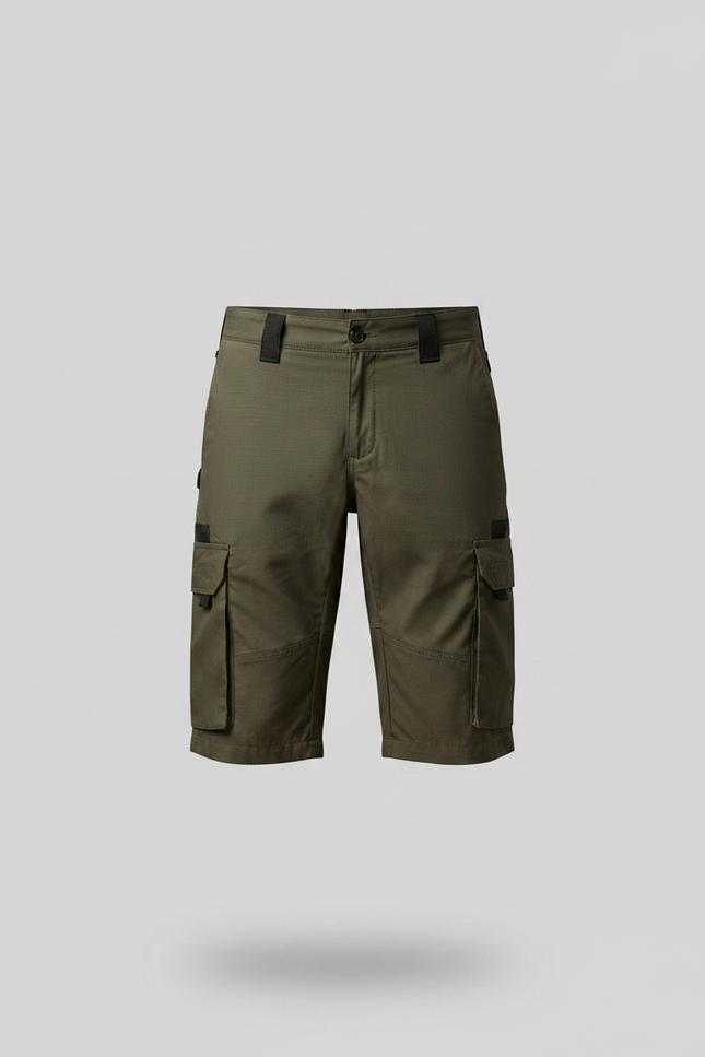 Pantalon Randonnée Kaki Homme Cargo Multipoches Court - Polyester - vue 3