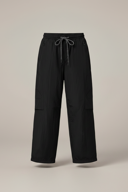 Pantalon Randonnée Noir Cargo Ample Nylon Enfant - Polyester - vue 3