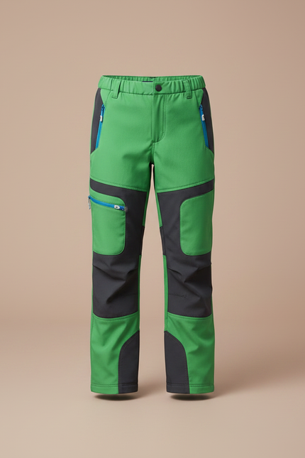 Pantalon Randonnée Enfant Vert Imperméable Softshell Chaud - Polyester - vue 3