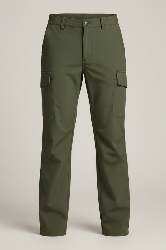 Pantalon Randonnée Vert Kaki Léger Cargo Ajusté - Polyester - vue 3