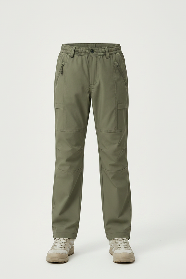 Pantalon Randonnée Kaki Enfant Cargo Léger - Polyester - vue 3