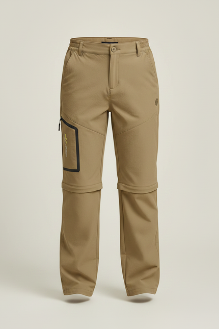 Pantalon Randonnée Convertible Kaki Enfant Léger Respirant - Polyester - vue 3