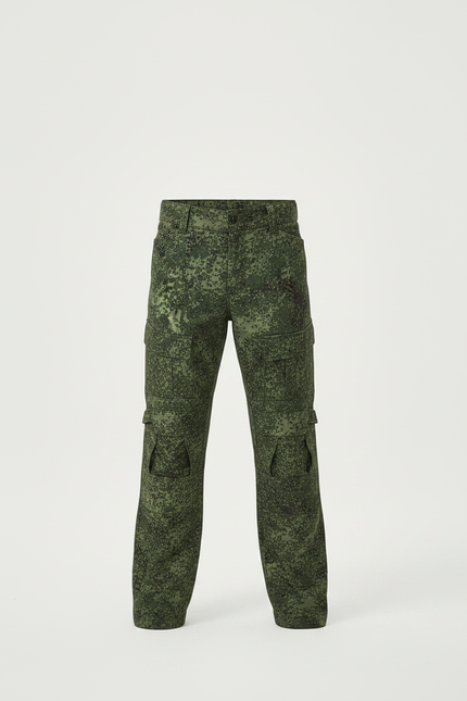 Pantalon Randonnée Camouflage Vert Cargo Enfant - Polyester - vue 3