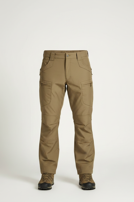 Pantalon Randonnée Kaki Homme Tactique Cargo Résistant - Polyester - vue 3