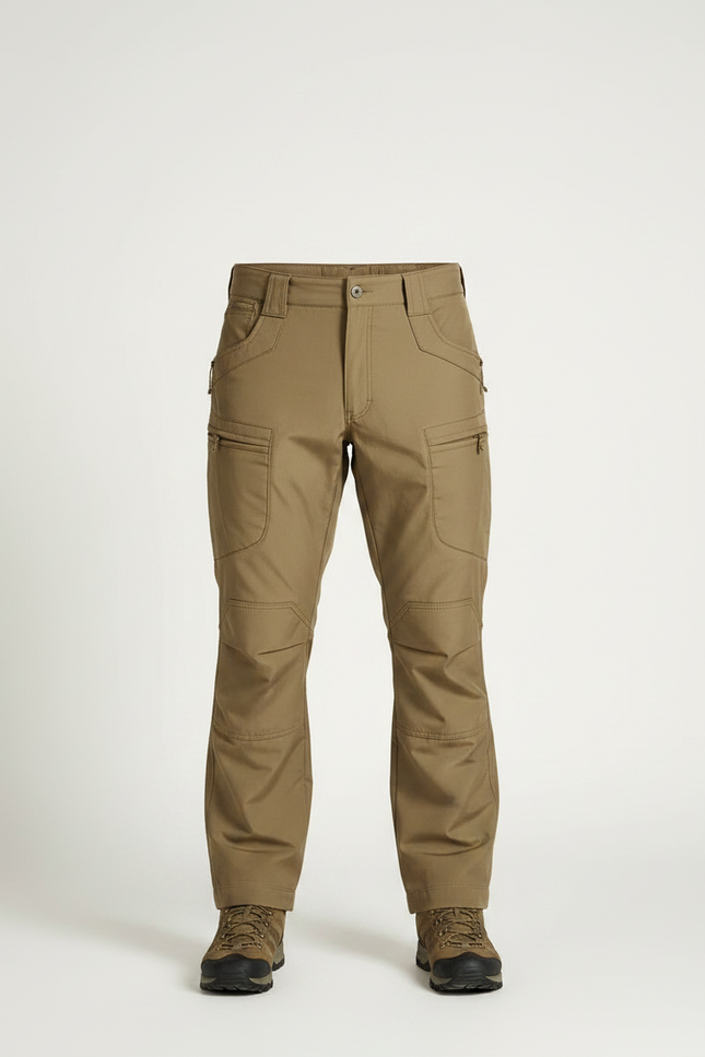 Pantalon Randonnée Kaki Homme Tactique Cargo Résistant - Polyester - vue 3