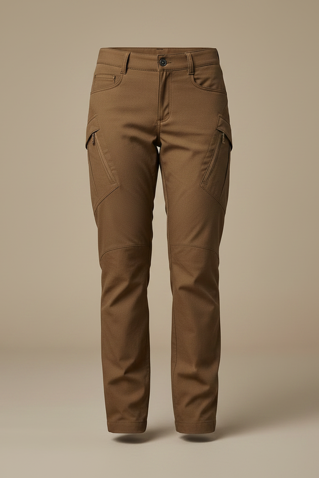 Pantalon Randonnée Marron Slim Fit Imperméable Femme - Gabardine - vue 3
