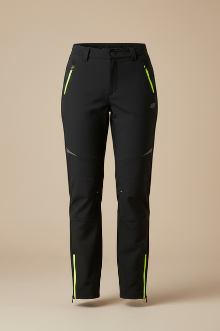 Pantalon Randonnée Noir Fluorescent Doublé Polaire Femme - Polyester - vue 3