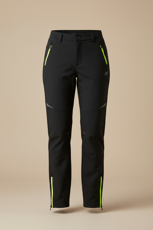 Pantalon Randonnée Noir Fluorescent Doublé Polaire Femme - Polyester - vue 3