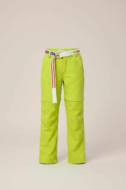 Pantalon Randonnée Convertible Vert Fluorescent Enfant - Polyester - vue 3