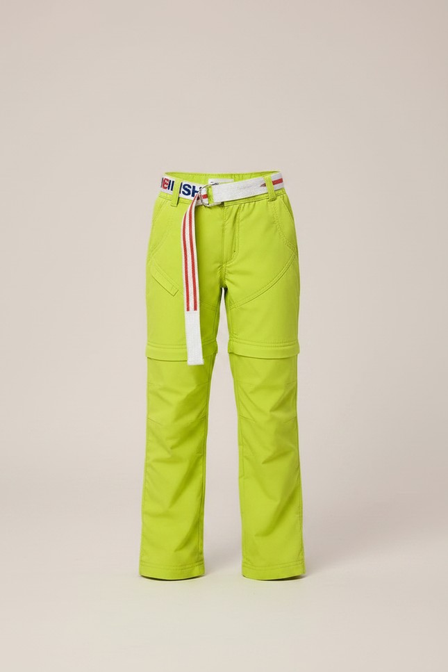 Pantalon Randonnée Convertible Vert Fluorescent Enfant - Polyester - vue 3