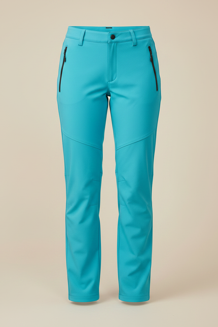 Pantalon Randonnée Turquoise Coupe Droite Femme Sport - Bleu Polyester - vue 3