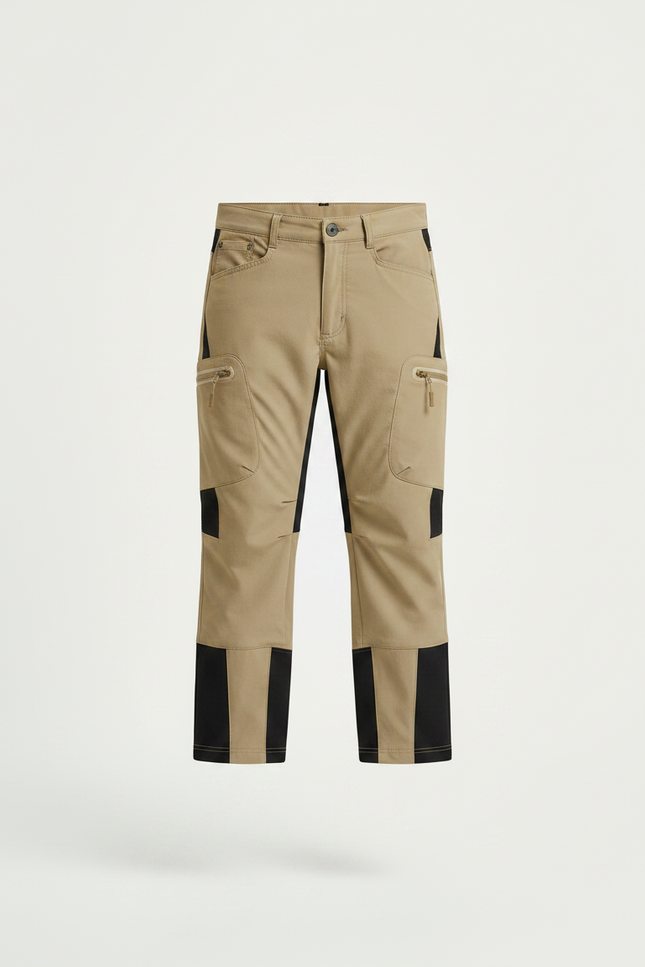 Pantalon Randonnée Beige Cargo Enfant Léger - Polyester - vue 3