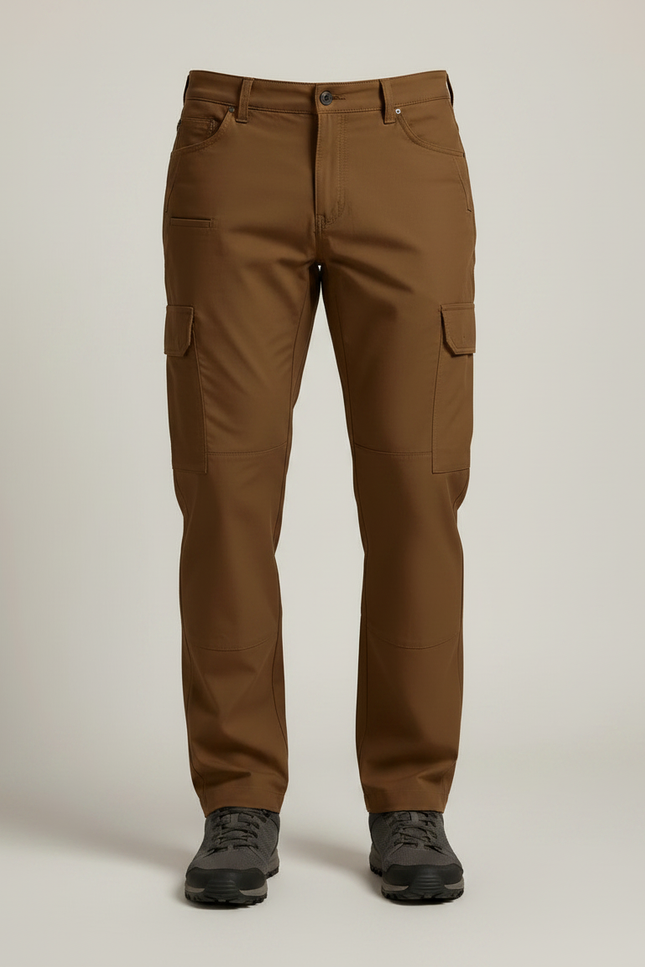 Pantalon Randonnée Marron Cargo Multipoches Homme Tactique Stretch - Polyester - vue 3