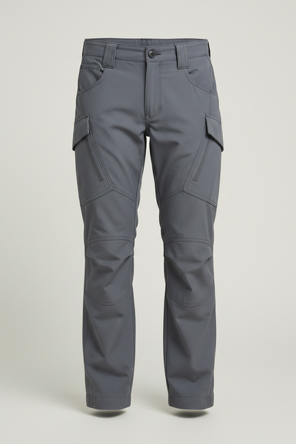 Pantalon Randonnée Gris Cargo Multipoches Uni - Polyester - vue 3