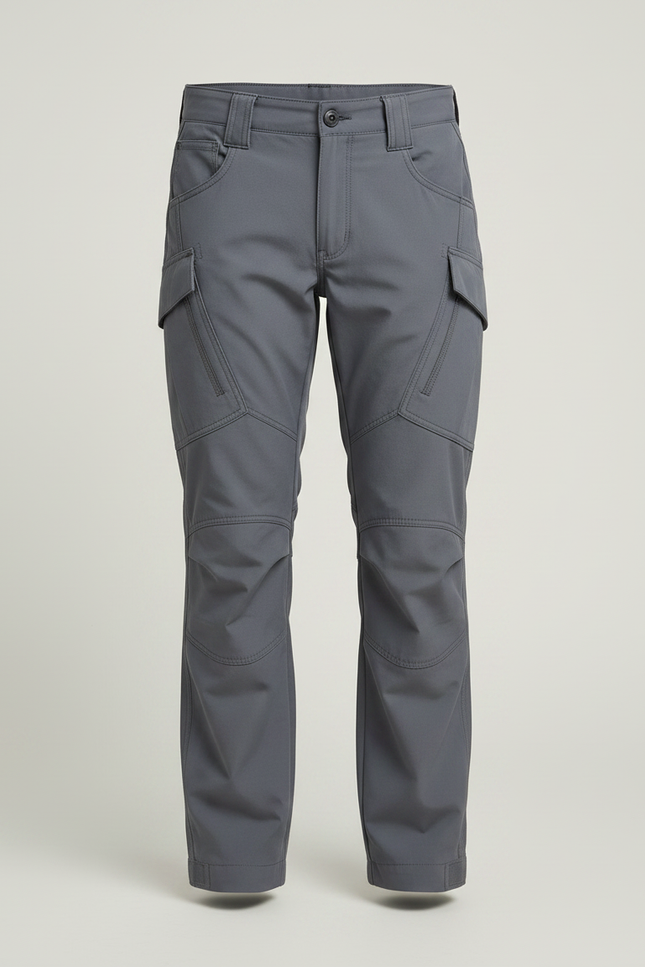 Pantalon Randonnée Gris Cargo Multipoches Uni - Polyester - vue 3