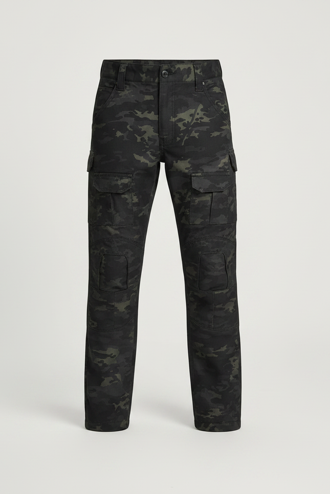 Pantalon Randonnée Camouflage Cargo Enfant Résistant - Multicolore Toile - vue 3