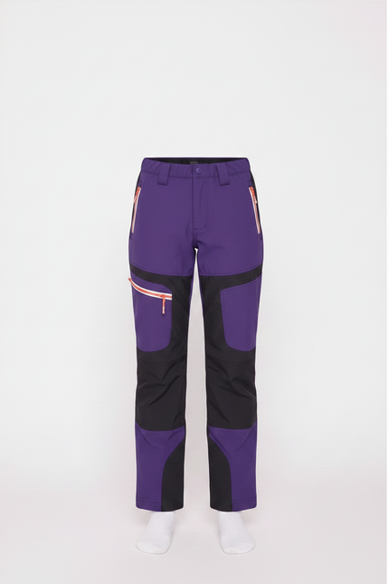 Pantalon Randonnée Violet Enfant Softshell Chaud - Polyester - vue 3