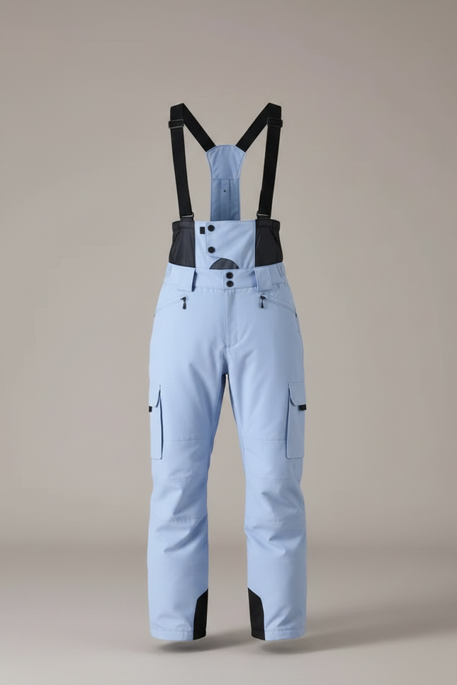 Pantalon Randonnée Bleu Ciel Bretelles Imperméable Hiver Homme - Polyester - vue 3