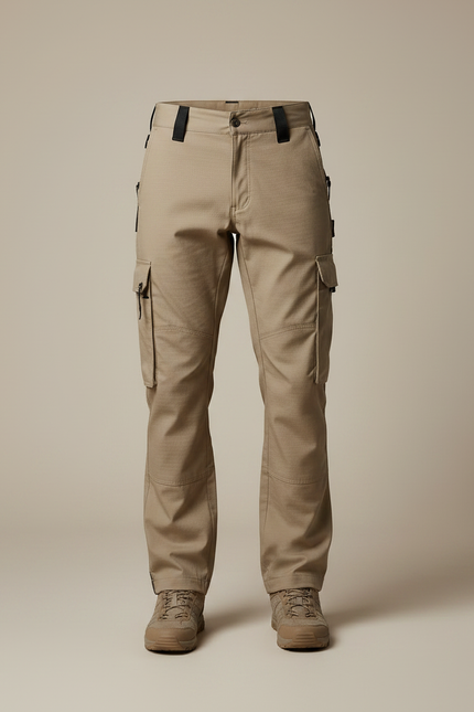 Pantalon Randonnée Beige Tactique Cargo Multi-Poches Homme - Toile - vue 3