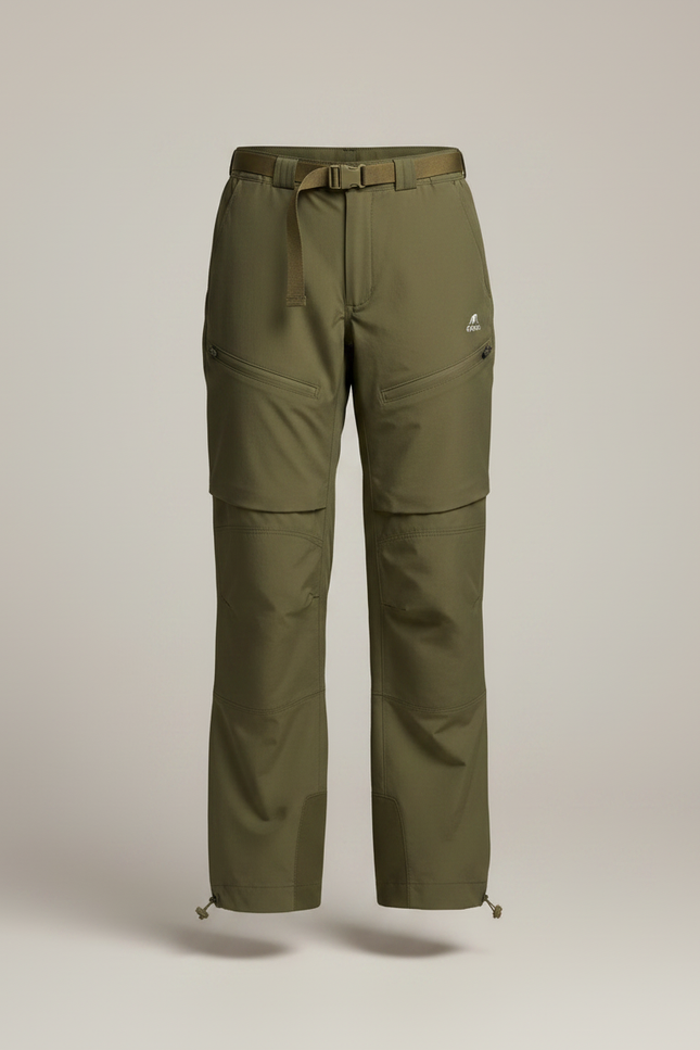 Pantalon Randonnée Kaki Enfant Imperméable Convertible Léger - Polyester - vue 3