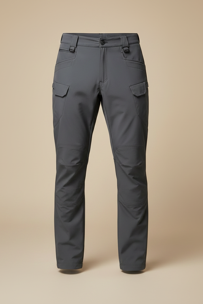 Pantalon Randonnée Gris Cargo Tactique Homme Ajusté - Polyester - vue 3