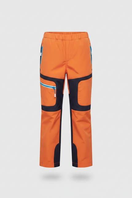 Pantalon Randonnée Enfant Orange Marine Imperméable Softshell - Polyester - vue 3