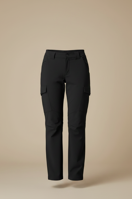 Pantalon Randonnée Noir Cargo Femme Imperméable Confortable - Polyester - vue 3