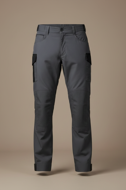 Pantalon Randonnée Gris Homme Cargo Tactique Multipoches - Polyester - vue 3