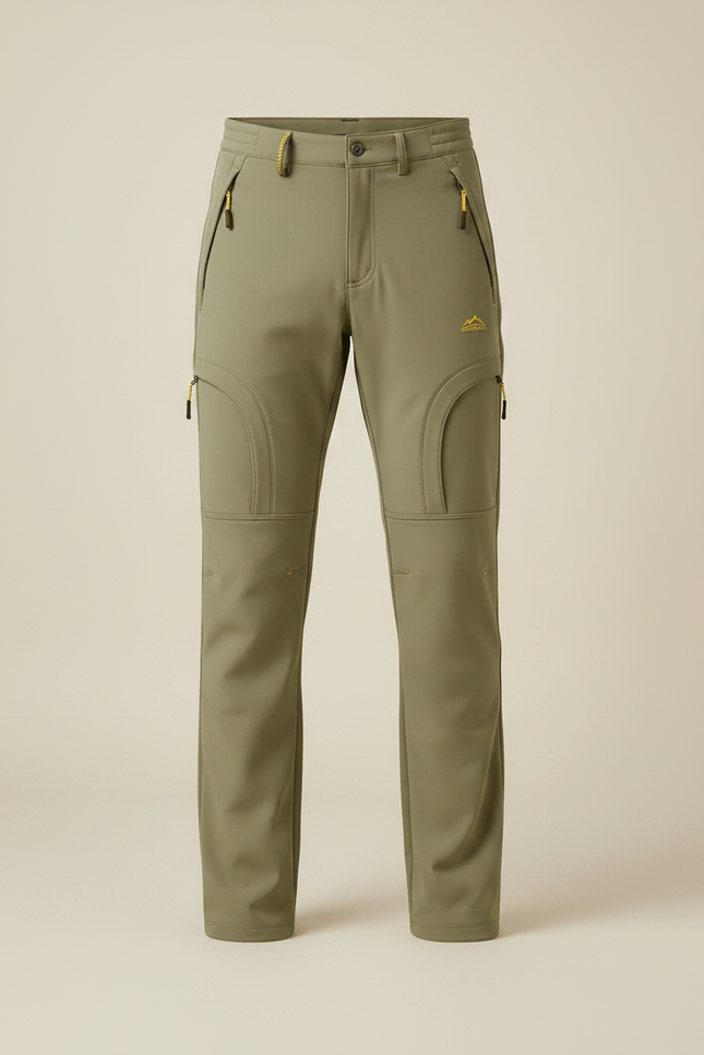 Pantalon Randonnée Kaki Softshell Imperméable Stretch Homme - Polyester - vue 3