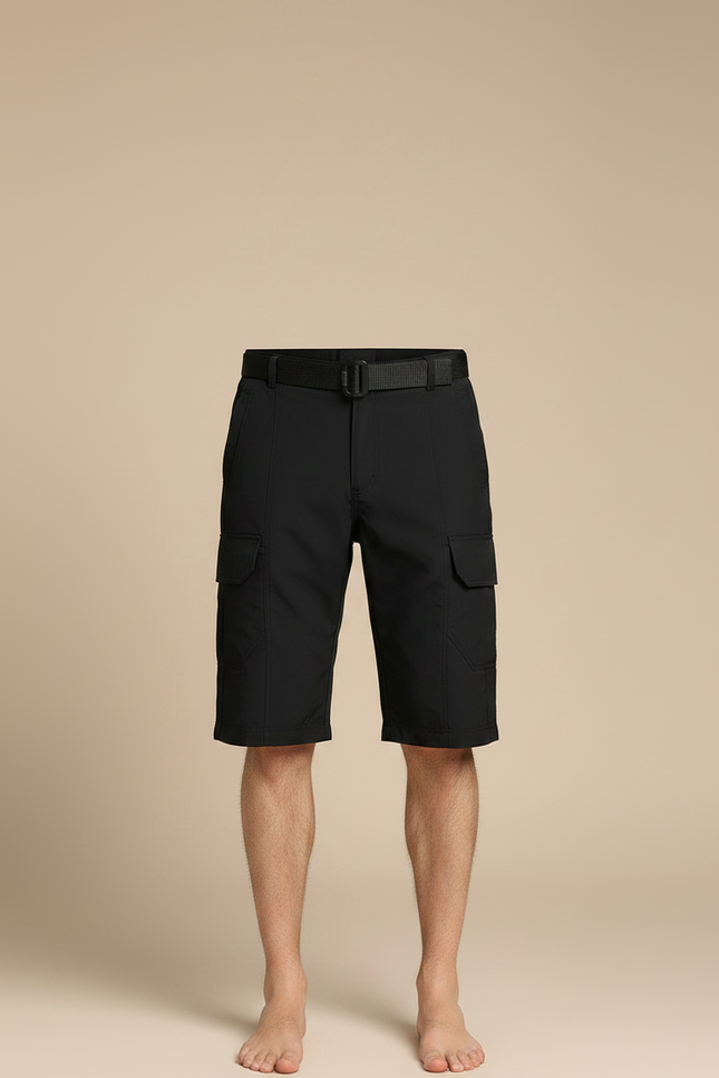 Pantalon Randonnée Noir Cargo Léger Homme Court - Polyester - vue 3