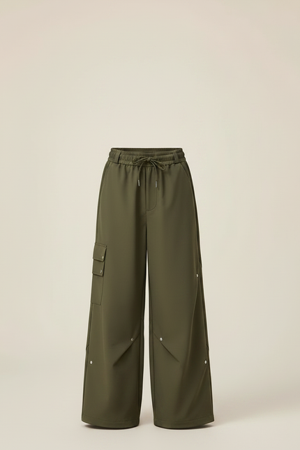 Pantalon Randonnée Kaki Ample Imperméable Cargo Enfant - Polyester - vue 3