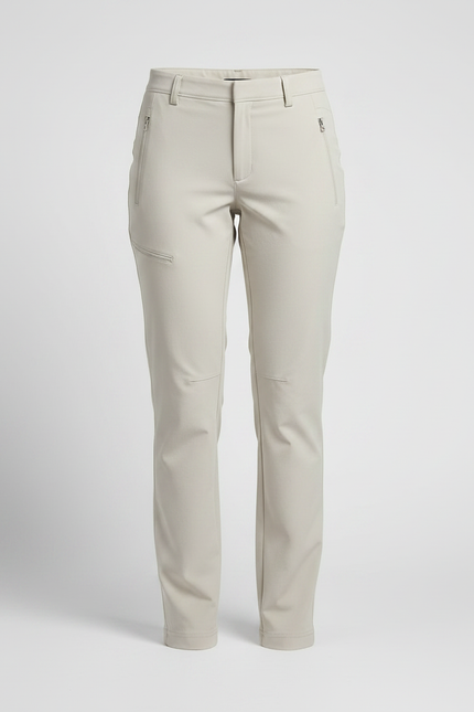 Pantalon Randonnée Beige Femme Coupe Droite Léger - Polyester - vue 3