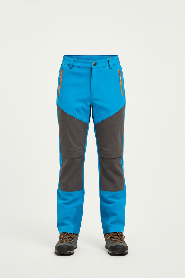 Pantalon Randonnée Enfant Bicolore Imperméable Coupe-vent Bleu - Polyester - vue 3