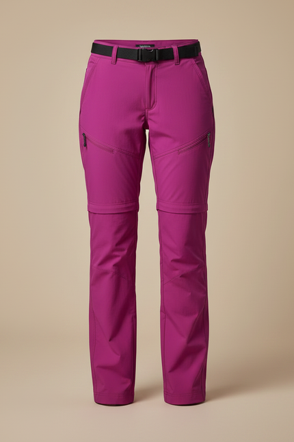 Pantalon Randonnée Femme Fuchsia Convertible Léger Séchage Rapide - Rose Polyester - vue 3