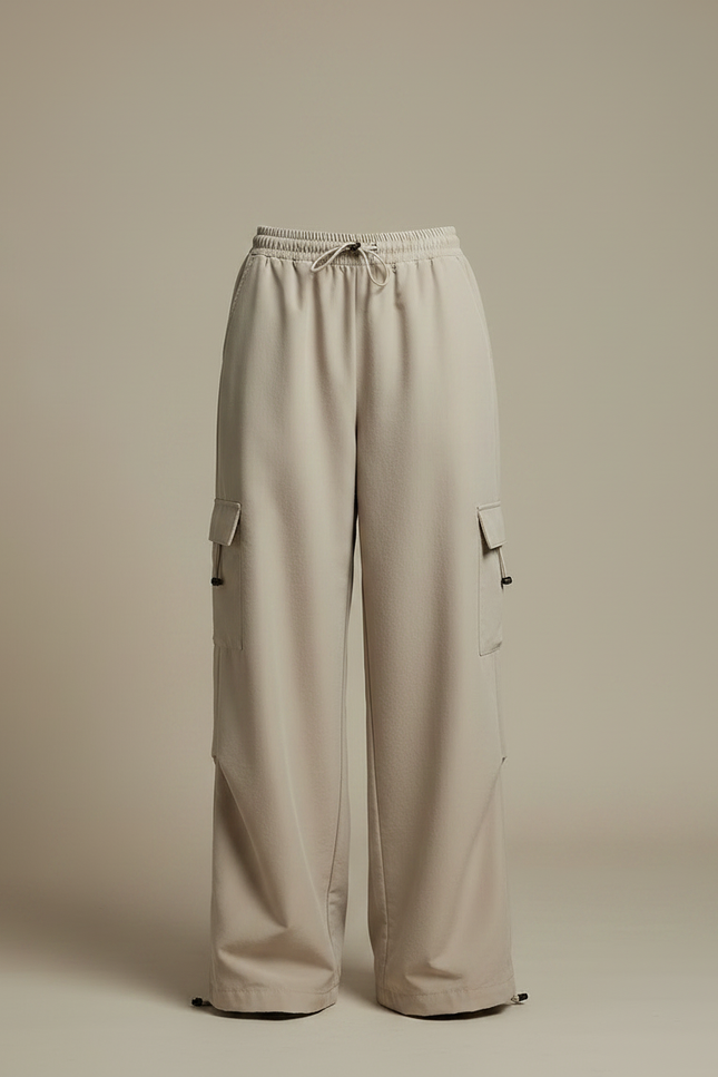 Pantalon Randonnée Beige Cargo Ample Confortable Femme - Polyester - vue 3
