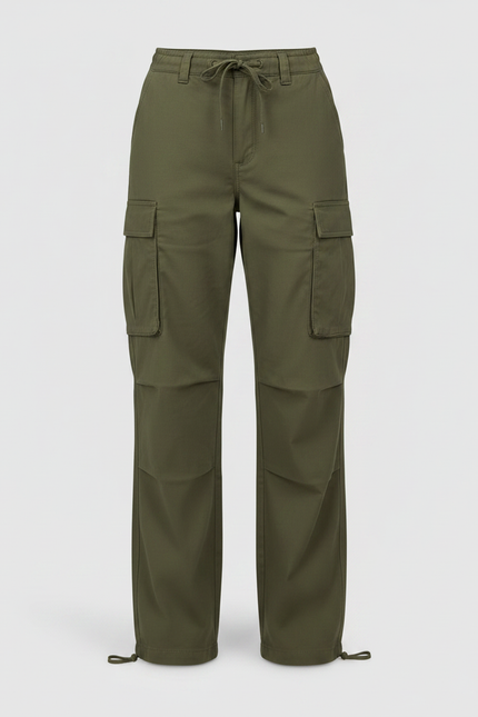 Pantalon Randonnée Kaki Ample Cargo Cordon Femme - Toile - vue 3