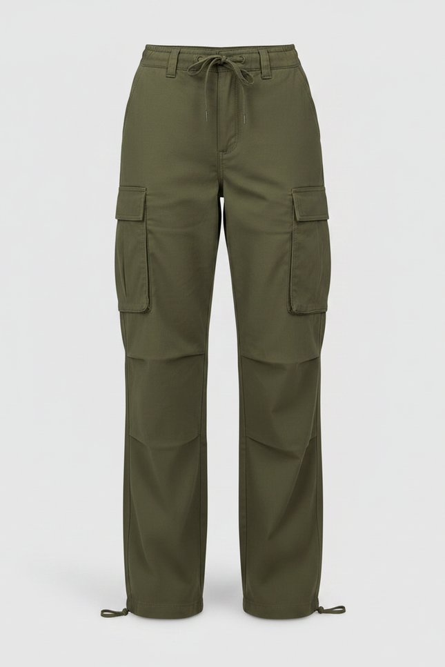 Pantalon Randonnée Kaki Ample Cargo Cordon Femme - Toile - vue 3