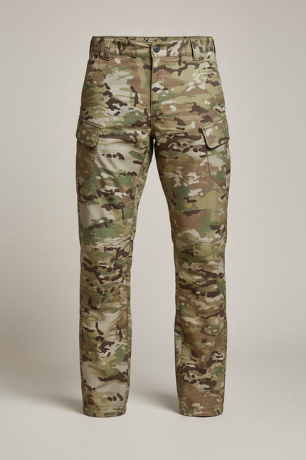 Pantalon Randonnée Camouflage Militaire Homme Tactique Multi-Poches - Multicolore Polyester - vue 3