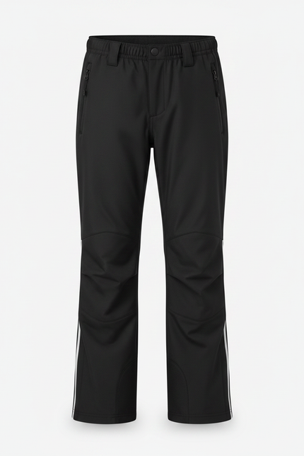 Pantalon Randonnée Noir Imperméable Coupe Droite Enfant - Polyester - vue 3