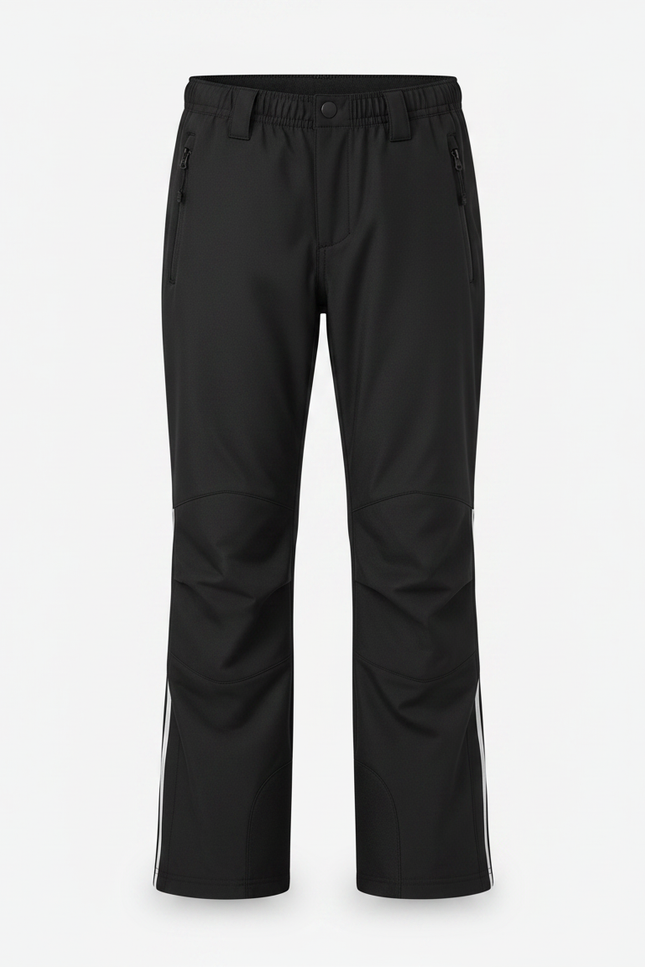 Pantalon Randonnée Noir Imperméable Coupe Droite Enfant - Polyester - vue 3