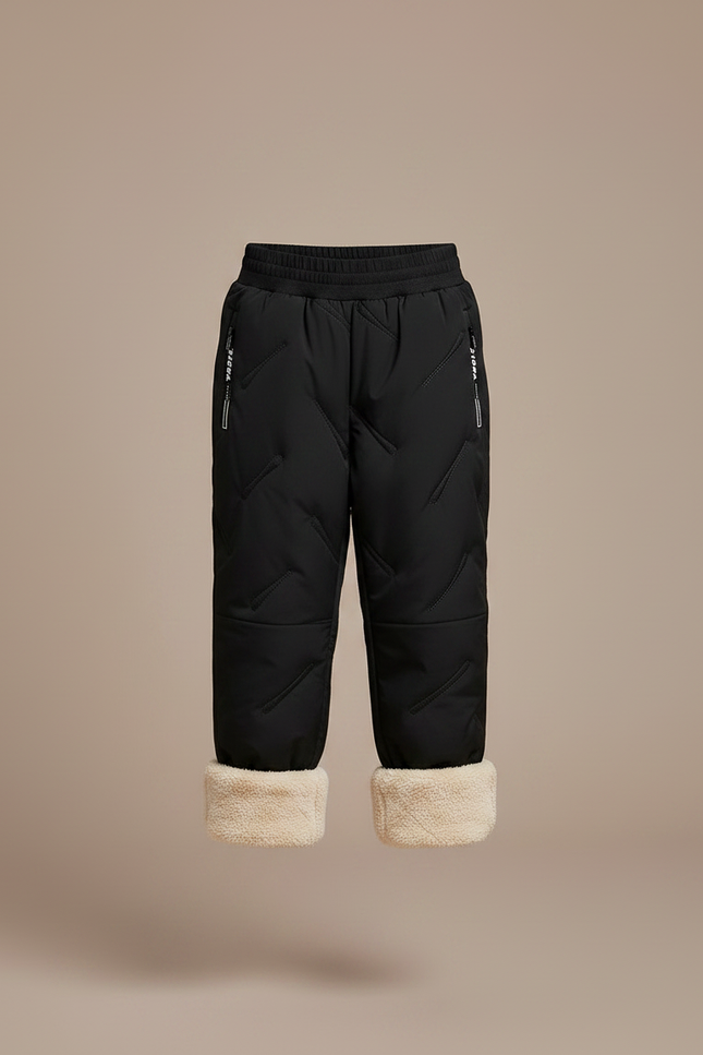 Pantalon Randonnée Noir Matelassé Élastique Chaud Enfant - Polyester - vue 3