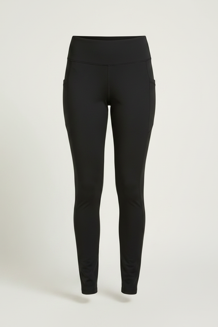 Pantalon Randonnée Noir Femme Polaire Taille Haute - Molleton - vue 3