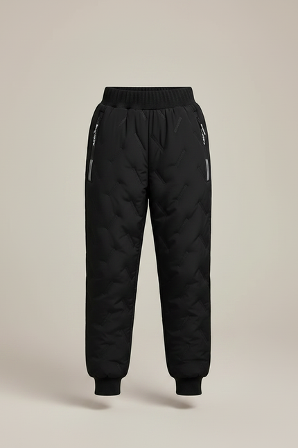 Pantalon Randonnée Noir Matelassé Enfant Chaud Hiver - Polyester - vue 3