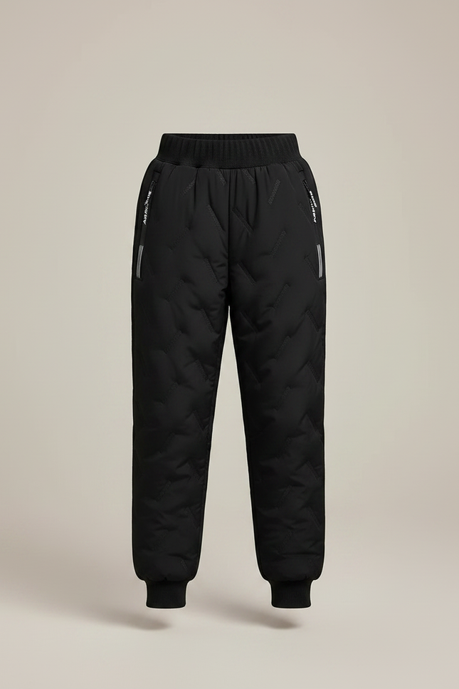 Pantalon Randonnée Noir Matelassé Enfant Chaud Hiver - Polyester - vue 3