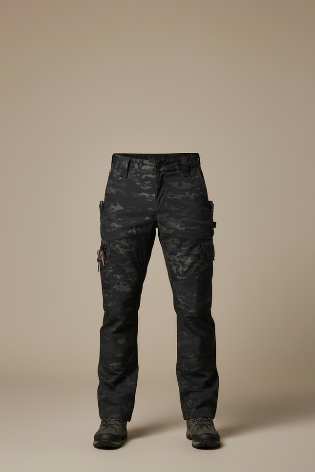 Pantalon Randonnée Camouflage Noir Tactique Multi-Poches Homme - Polyester - vue 3