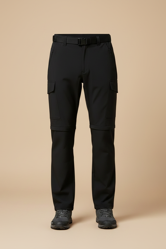 Pantalon Randonnée Noir Convertible Stretch Homme Multi-Poches - Polyester - vue 3