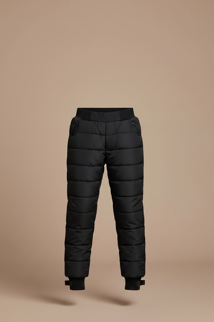 Pantalon Randonnée Noir Enfant Matelassé Hiver Chaud - Polyester - vue 3