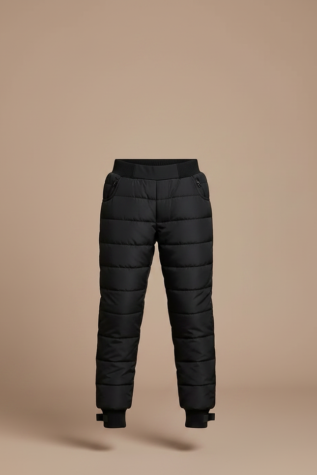 Pantalon Randonnée Noir Enfant Matelassé Hiver Chaud - Polyester - vue 3