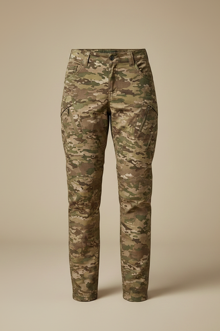Pantalon Randonnée Camouflage Slim Imperméable Femme - Multicolore Polyester - vue 3